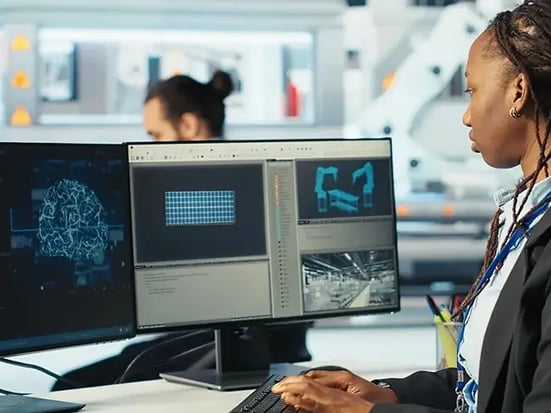 women analyzing pc 